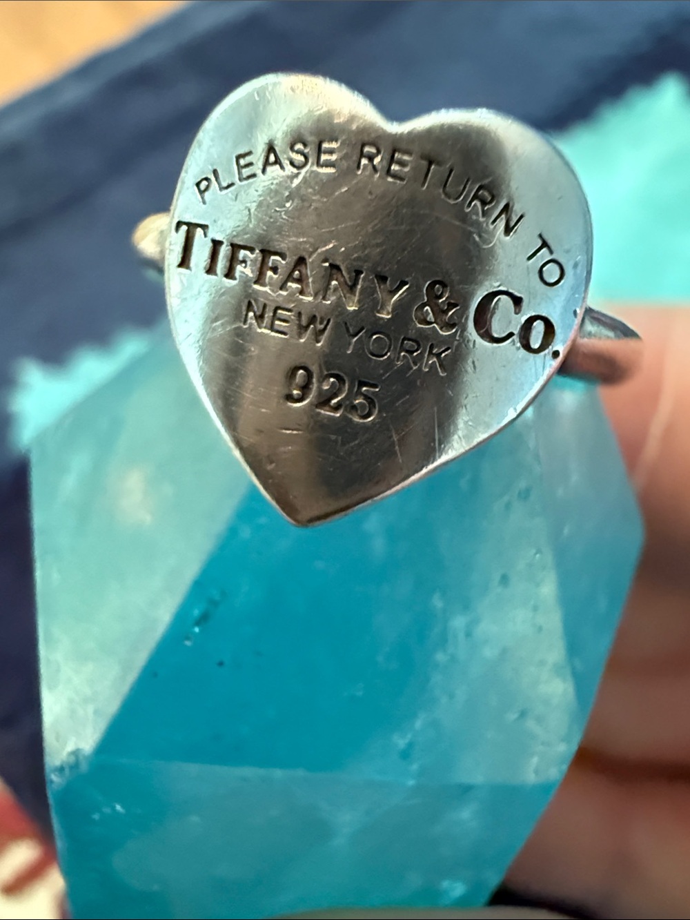 Authentic VTG Tiffany & Co. Sterling "Return to Tiffany" Heart Signet Ring